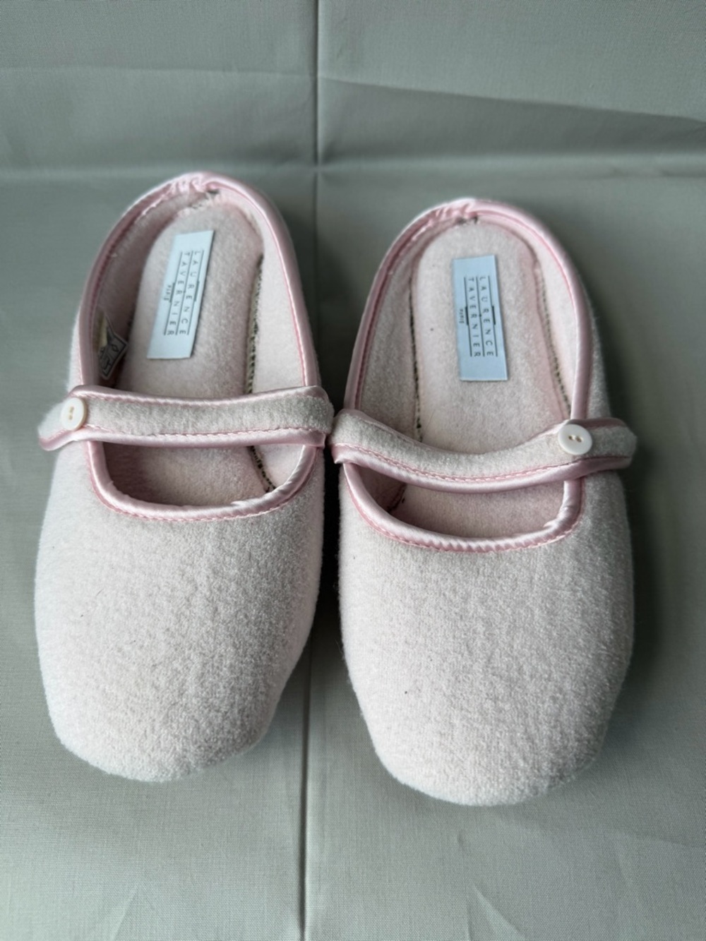 Laurence Tavernier slippers Soft Pink Mary Jane with Button Strap (0219 shoe B)